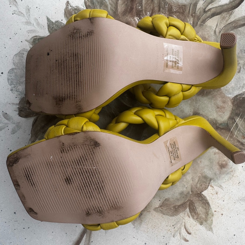 Steve Madden Yellow Braided Women's Heels - Picture 4 of 4